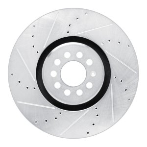 Audi TT Quattro Brake Rotor (1) - Front Left - R1 Concepts - Drilled & Slotted - Silver - `04-`06 Audi TT Quattro Brake Rotor (1) - Front Left - R1 Concepts - Drilled & Slotted - Silver - `04-`06
